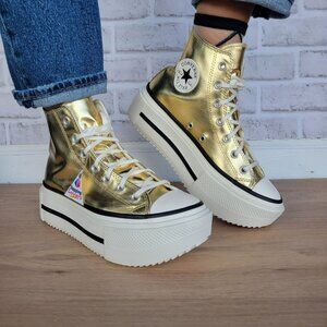 ⭐Converse Chuck Taylor Lift Double Stack Gold 8.5 Women's Shoes Sneakers A15164C